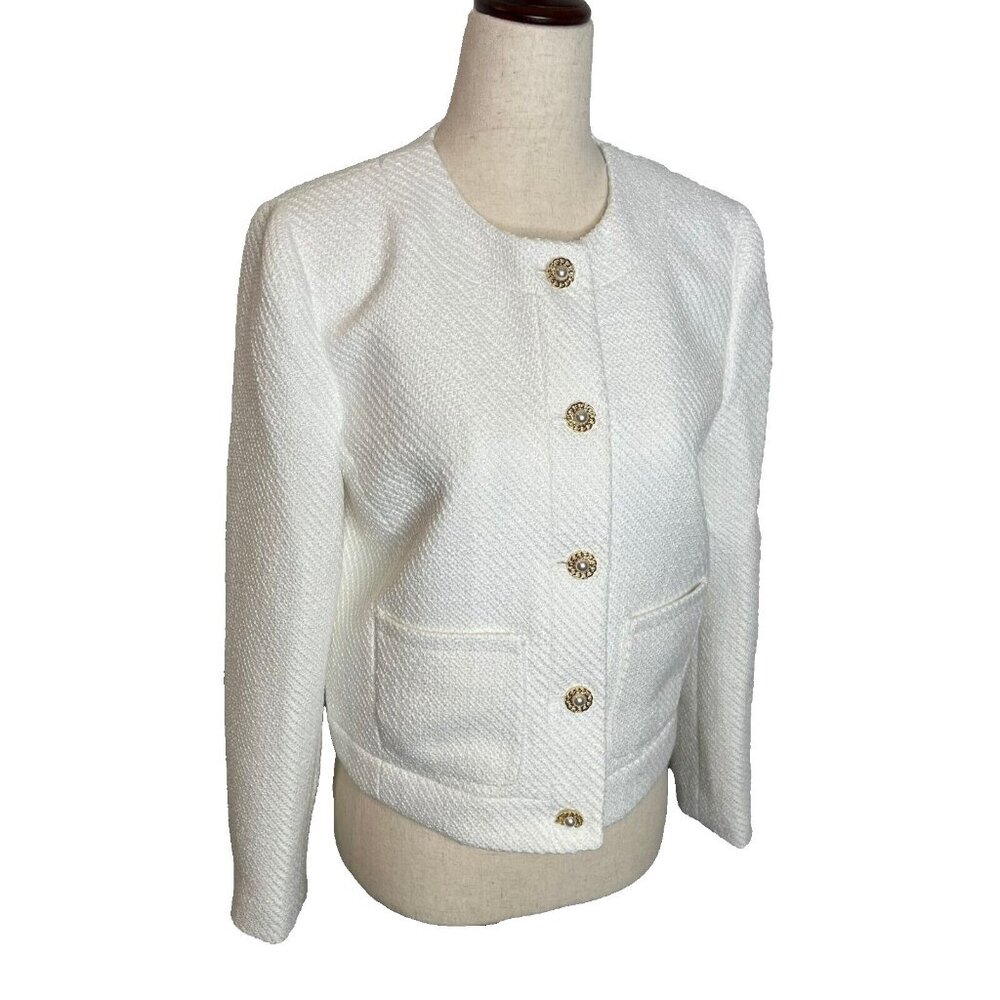 Elegant White Women's Jacket - Picture 3 of 11